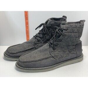 Toms Chukka Boot Searcher Quilted Wool Lace Up Heather Gray Mens Size M12
